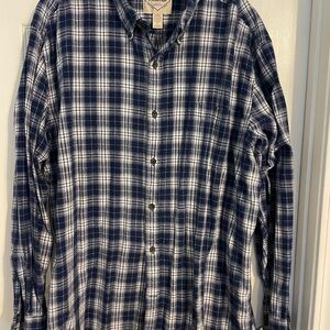 St. John's Bay Navy and White Plaid Shirt